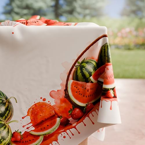 PETTI Artigiani Italiani - Tovaglia Antimacchia Rettangolare Copritavolo Cucina Disegno Frutta Angurie X24 Posti (140x450 cm) 100% Made in Italy - Immagine 3