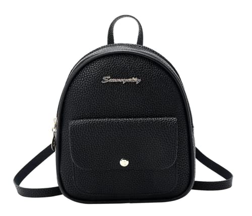 NUTOT Mochila Feminina Bonita Multifuncional Um Ombro Diagonal Pequena Bolsa (Preto)
