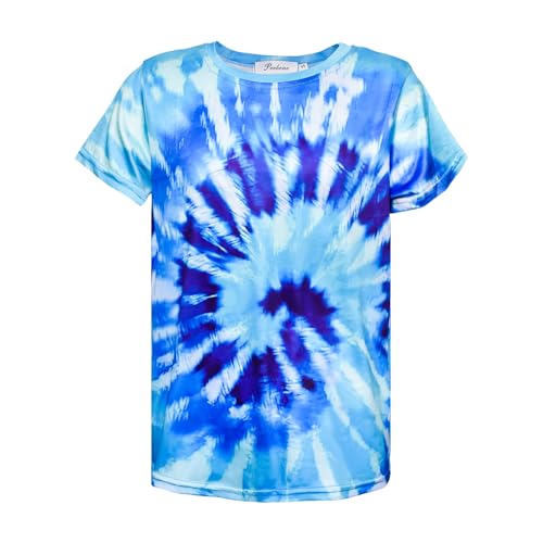 Image of Boys Tie Dye Shirts 3-12 Years Hippies Crewneck Kids Short Sleeve Tee