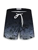 APTRO Damen Badeshorts Kurze Badehose Strand Wassersport Shorts Boardshorts UV Schutz Sommer Shorts Farbverlauf Grau WS211 M