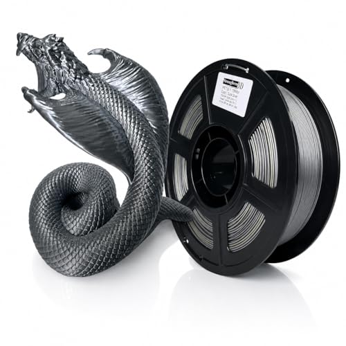 Image of PETG 3D Printer Filament 1.75 mm,Core Shell Co Extruded, Quick Silver,Silk,Glossy Shine,Accuracy + /- 0.05 mm net Weight 1 kg