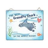 Best Grandpa Shark Footprint Handprint Art Sign Craft For Fathers Day Gift, Baby Footprint Crafts Grandpa Gifts, Footprint For Father's Day Birthday, DIY Kid Toddler Keepsake, Gift for Grandfather