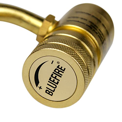 Bluefire Bts-8066 Hot Turbo High Intensity Swivel Torch,11695 Btu/Hr! Push Button Trigger Start, Fuel By Mapp Map Pro Propane Gas Cylinder Swirl Flame Gas Welding Nozzle, Brazing Heating Thawing Pipe #TOP3