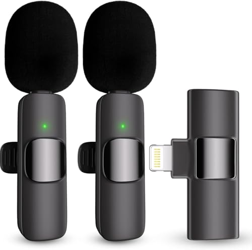 Professional Wireless Lavalier Lapel Microphone for iPhone, iPad, Cordless Omnidirectional