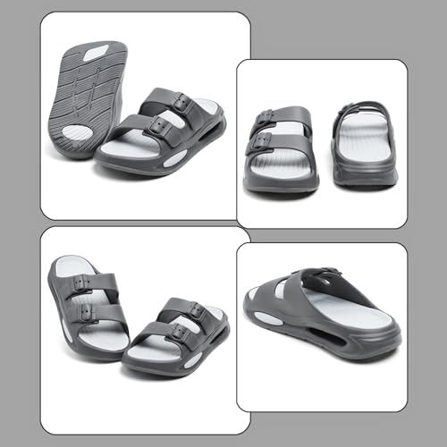 Image of DOCTOR HEALTH SUPER SOFT Men EVA Double Strap Sandals | Adjustable Buckle Comfort Slides | Lightweight Anti-Slip Casual Slippers for Indoor Outdoor Everyday Wear