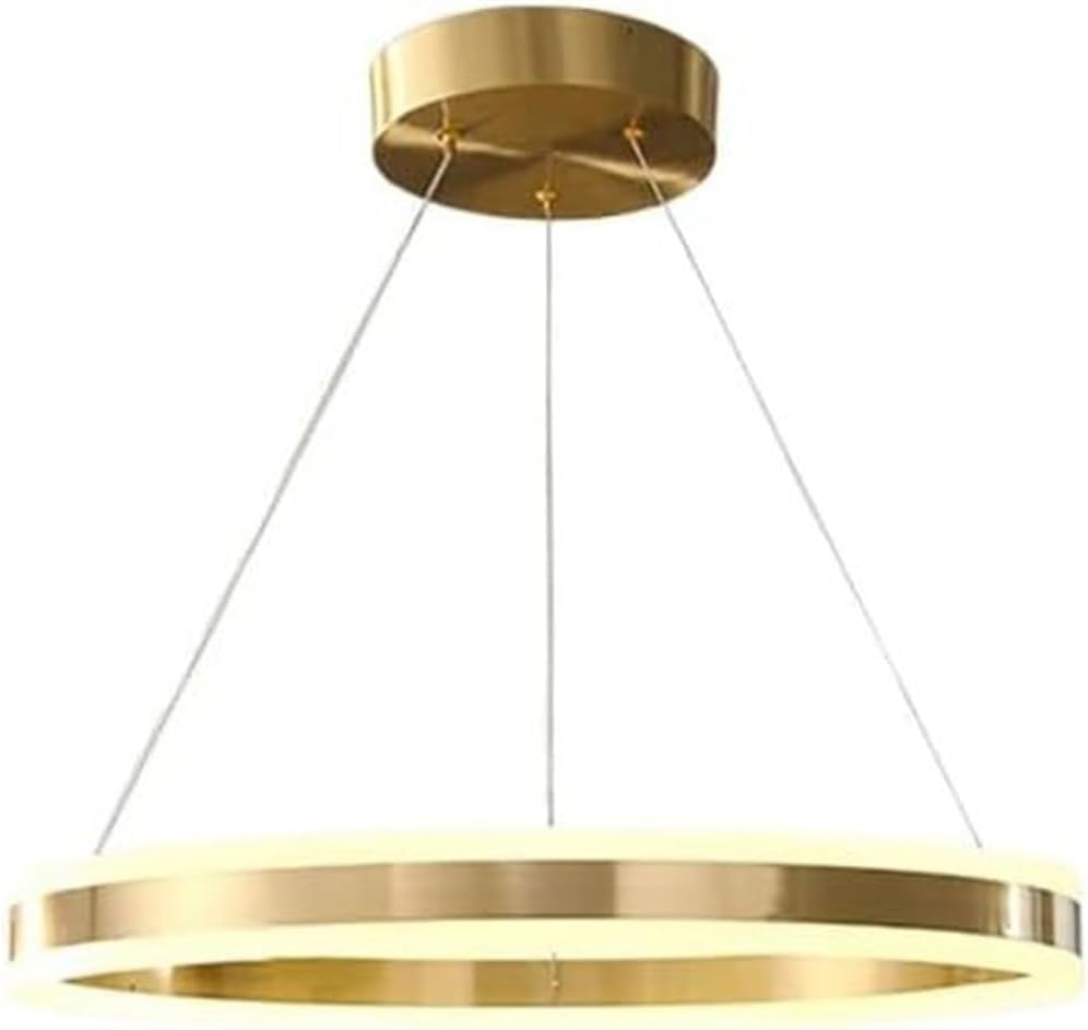 Lampe suspendue ronde en cuivre 60cm pour îlot cuisine