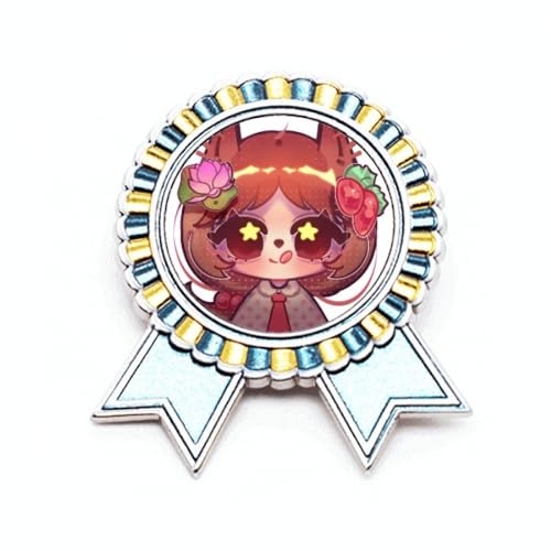 Broche en forme d'écureuil M en métal avec motif Lotus Wave Point style médaille