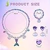OSDUE Girls Jewelry Set, 5 Pcs Mermaid Necklace Earring Bracelet Ring Set for Little Girl, Princess Dress Up Jewelry Party for Toddler Little Girl Play Party Favors, Birthday Gift #1