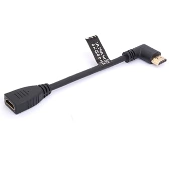 8K HDMI Extension Cable, Short HDMI 2.1 Male to Female 90 Degree Angle Cable High-Speed 48Gbps Extender Adapter Support 8K@60Hz, 4K@120Hz, Dynamic HDR, eARC, VRR, 3D for TV/PC/PS5/Set-top Box (Left)