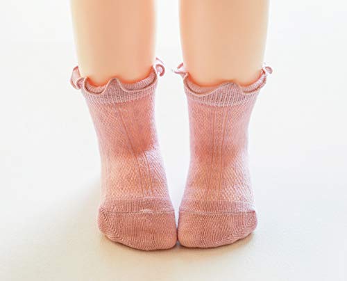 Chung Baby Toddler Girls Princess Cotton Frilly Socks Lace Ruffle Pack Of 4/5/6 Thin Mesh Summer For Dress (1-3Y, Cotton Ruffle) #TOP3