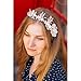 AOPRIE Pearl Flower Headband for Women Girls Wedding Wreath Floral Garland Halloween Party Event Supllies Favors Gold White, 1 Pack