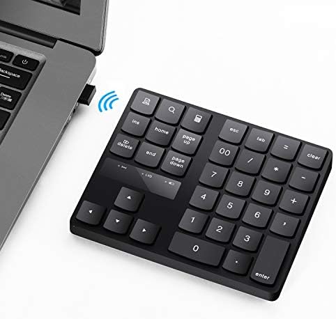 Numeric Keypad, 35-Keys Portable USB Wireless Numeric Keypad Rechargeable Ultra-Silent External Numeric Pad for MacBook/MacBook Pro/Air and Windows Laptop