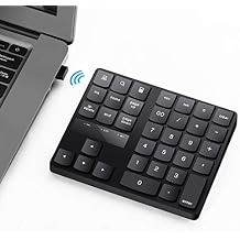 Numeric Keypad, 35-Keys Portable USB Wireless Numeric Keypad Rechargeable Ultra-Silent External Numeric Pad for MacBook and Windows Laptop