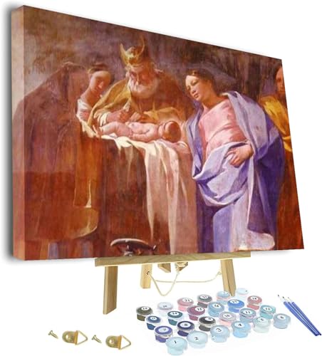 Paint by Numbers Kit for Adults - Francisco Goya Circumcision Paint by Numbers for Adults Beginner DIY Painting by Numbers Framed and Easel