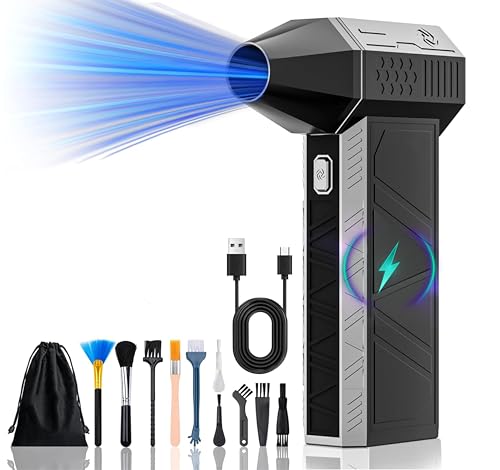 Piglulu Electric Air Duster-130000RPM Super Power Cordless Air Duster, Rechargeable Brushless Motor Durable Blower, 3-Gear Adjustable Dust Blower for Computer, Keyboard, Outdoor, House and Car