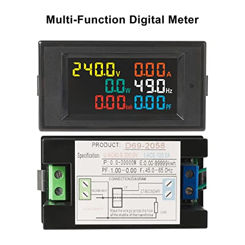 Image of Electric Power Detector Multi-function Meter (AC 40-300V 100A) LCD Digital Display Current Voltage Power Energy Voltmeter Ammeter Multimeter