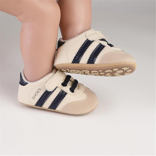 Image of HsdsBebe Baby Boys Girls Pu Leather Hard Bottom Walking Sneakers Toddler Rubber Sole First Walkers Infant Cartoon Slippers Crib Shoes