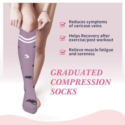 Image of Sooverki Compression Socks for Women & Men 6 Pairs is Best Supportive Knee High Stockings for Circulation, Travel, Nurses