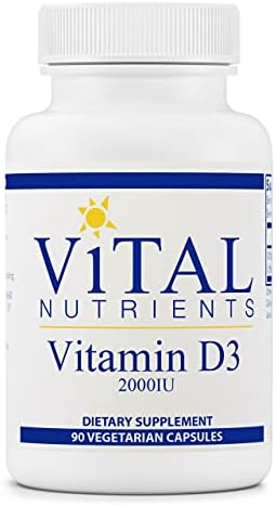 Vital Nutrients - Vitamin D3 - Supports Calcium Absorption and Bone Health - 90 Vegetarian Capsules per Bottle - 2,000 IU