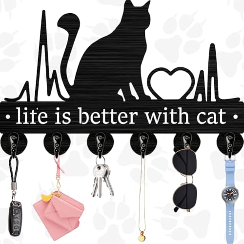 PRESSINART Perchero de Llaves de Gato Negro