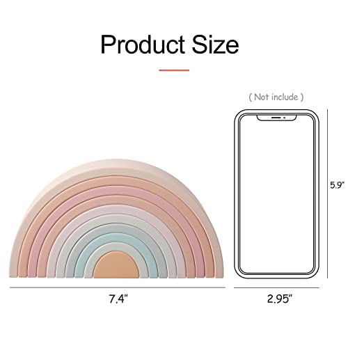 Mcgmitt Rainbow Stacking Toy, Silicone Rainbow Stacker For Todders, Montessori Nesting Blocks, Building Creative Color Shape Matching Toy Set, 10 Layers #TOP5