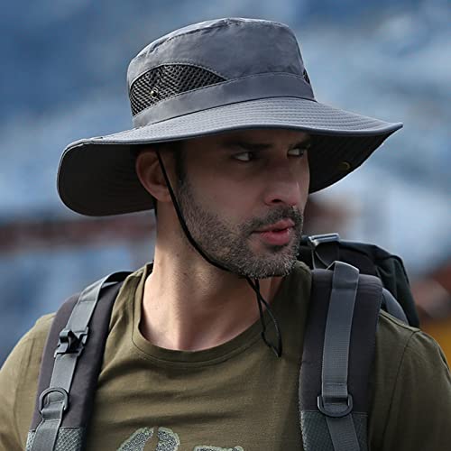 Henniu Chapéu de sol aba larga proteção UV chapéu dobrável para pesca caminhadas acampamento