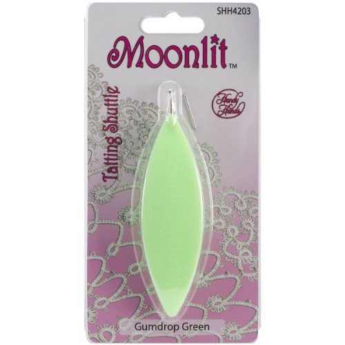 Handy Hands Moonlit Tatting Shuttle with Hook, Gumdrop Green