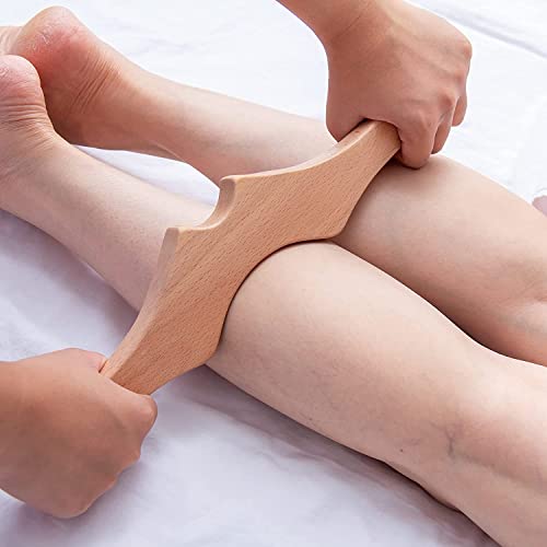 Professional Wood Craft Wooden Therapy Non-Electrical Massage Tools Lymphatic Drainage Massager Gua Sha Scraping Tools Body Sculpting Tools For Maderotherapia Anti-Cellulite& Muscle Release (1Pcs)