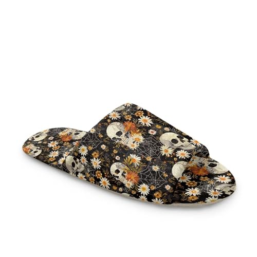 Forchrinse Halloween Slippers for Women Men Open Toe House Slipper Memory Foam Fuzzy Slipper for Spa Hotel Travel4