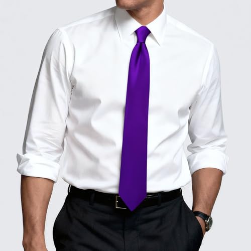 Image of Hi-Tie Men's Extra Long Solid Satin Tie Set 63 Inch /70 Inch Formal Necktie