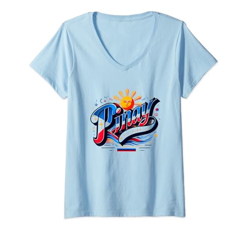 Pinay Filipino Pride, Philippines Flag Colors, Pinay V-Neck T-Shirt