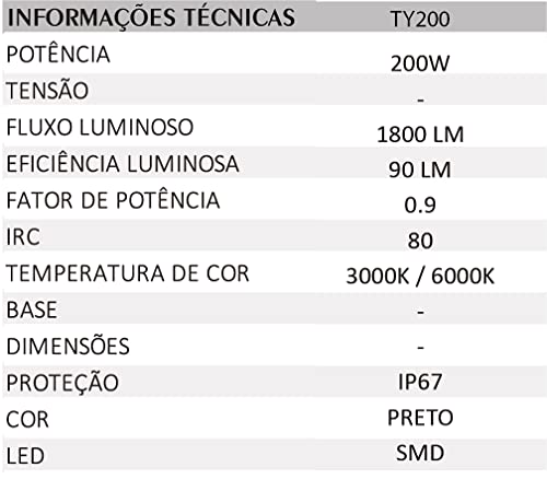 Refletor Holofote Ultra Led Solar 200w 6000K + Placa Solar + Controle