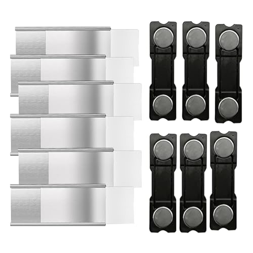 XJLyaya 6 Stücke Namensschilder für Kleidung Magnet, Strong Magnetic Name Badge Holders, Namensschiâ€¦ – Vignette