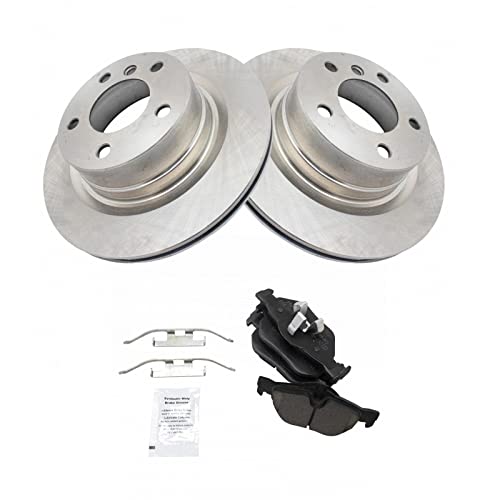 Image of TRQ Rear Ceramic Brake Pad and Rotor Set