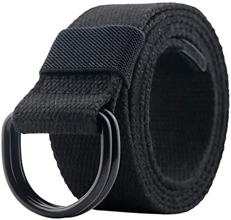 Canvas Belt, Double D-ring Belt, Canvas Web Belt for Men/Women Casual Belt
