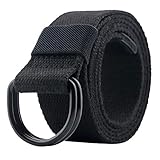 Canvas Belt, Double D-ring Belt, Canvas Web Belt for Men/Women Casual Belt