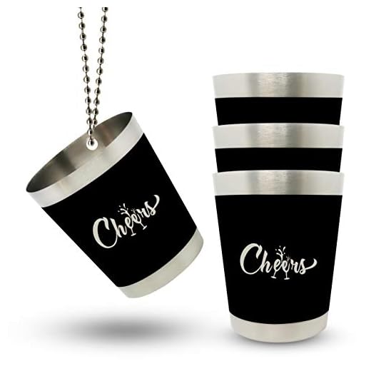 Cheers - Collar de chupito de 4 cl de acero inoxidable para fiestas de despedida de soltero, para mujeres y hombres, accesorio para fiesta JGA