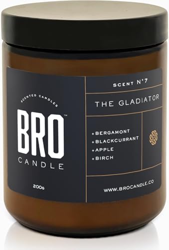 Candles for Men - Gladiator by Bro Candle - Natural Scented Soy Wax Aventus Inspired Candles | Scent - Creed Aventus, Bergamot & Citrus | Birthday Gift for Men | 40-50 Hour Burn Time