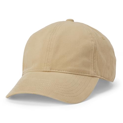 Amazon Essentials Men's Washed Cotton Baseball Cap, Dark Khaki, One Size
