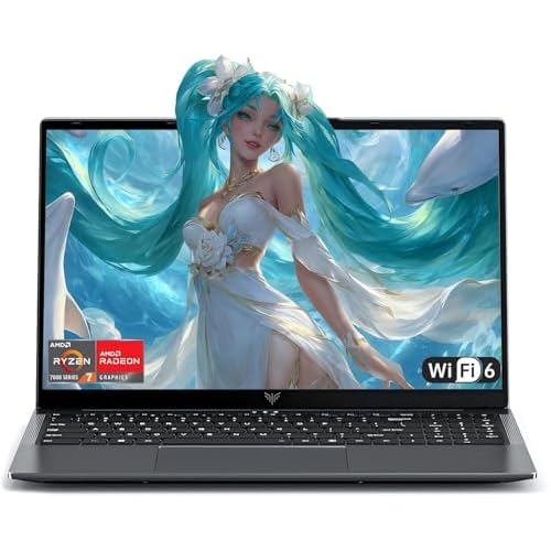 15.6" FHD Laptop with AMD Ryzen 5 7430U (Processor up to 4.3GHz) 8 C/16 T - 16GB RAM DDR4x2 512GB SSD Laptops Computer, HD Display, HDMI, BT5.2, USB3.2,Type-C,Dual Speakers,65W Adapter, WiFi