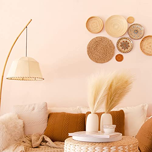 Perfnique Faux Pampas Grass, Set Of 6 Stems 17'' Short Artificial Fake Flowers, Small Vase Fillers, Rustic Trendy Cottagecore Minimalist Boho Farmhouse Room Decor, Vase Accent #TOP6