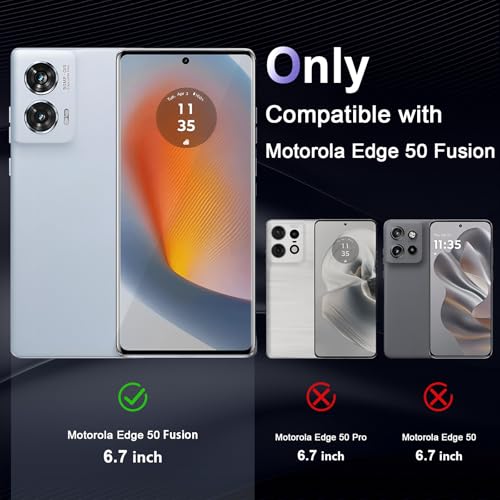 Image of Case for Motorola Edge 50 Fusion, Military Grade Drop Protection Phone Case, Yellowing Resistant, Anti-Scratch Hard PC Back, Shockproof Hard Ultra-Thin Protective Cover, Clear