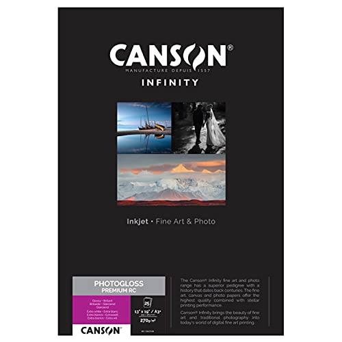 Canson infinity - Gloss Premium RC - 206231005 - Papier Photo - Format A3+ - 25 feuilles - Blanc Cover