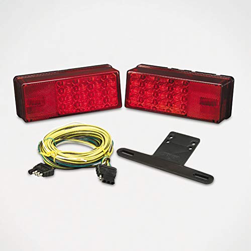 Fulton "Wesbar 407540 Waterproof LED Low Profile Tail Light Kit, Over 80"" Wide Trailer", red