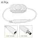 Tool parts 4pcs 12-24V DC PWM Rotary Inline Dimmer Switch for LED Strips Lights White