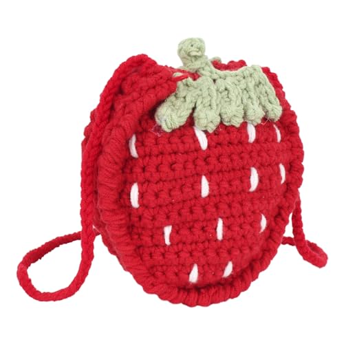 Image of Minache Women Mini Fruit Knitting yarn Crochet Crossbody Shoulder Bag Coin Purse