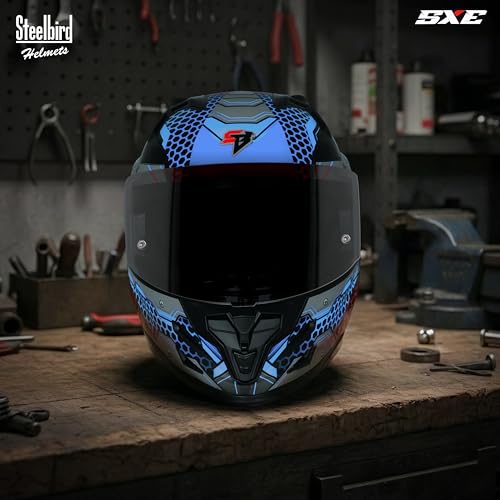 Image of Steelbird SBH-61 SXE X3 Pinlock ISI and Dot Certified Full Face Graphic Helmet for Men and Women with Inner Silver Sunshield