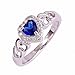 Produktbild WZYMNJZ Schmuck Silber Herzförmigen Blauen Kristall Fingerring Engagement Geschenk Für Frauen Top-Qualität