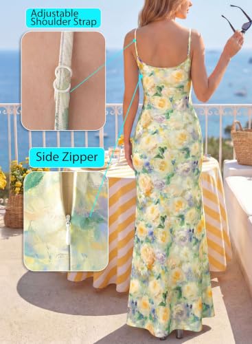 Image of VFSHOW Womens Sexy Spaghetti Strap Formal Prom Evening Gala Long Maxi Dress | Ruched Hight Slit, Sweetheart, Cocktail Wedding Guest Fitted Bodycon Gown