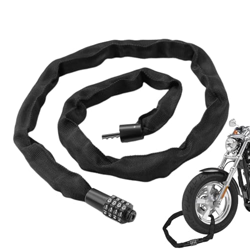 Bajbumgn Candado de combinación para bicicleta, candado antirrobo para bicicleta,Candado antirrobo para bicicleta con combinación de números | Candado de cadena seguro, 3,9 pies de largo, combinación